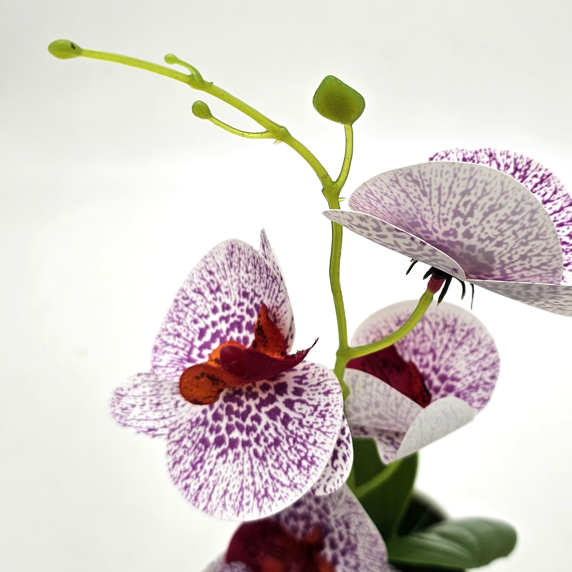 Lifelike Artificial Orchid Plant in Vase, Vibrant Faux Floral Decor