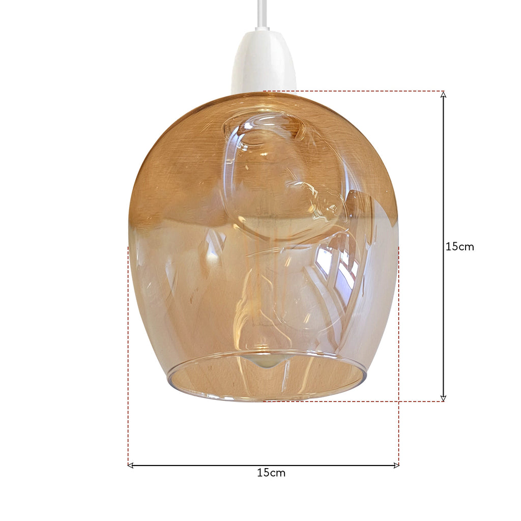 Floral Glass Easy Fit Pendant Light Shade Modern Chrome Finish Design