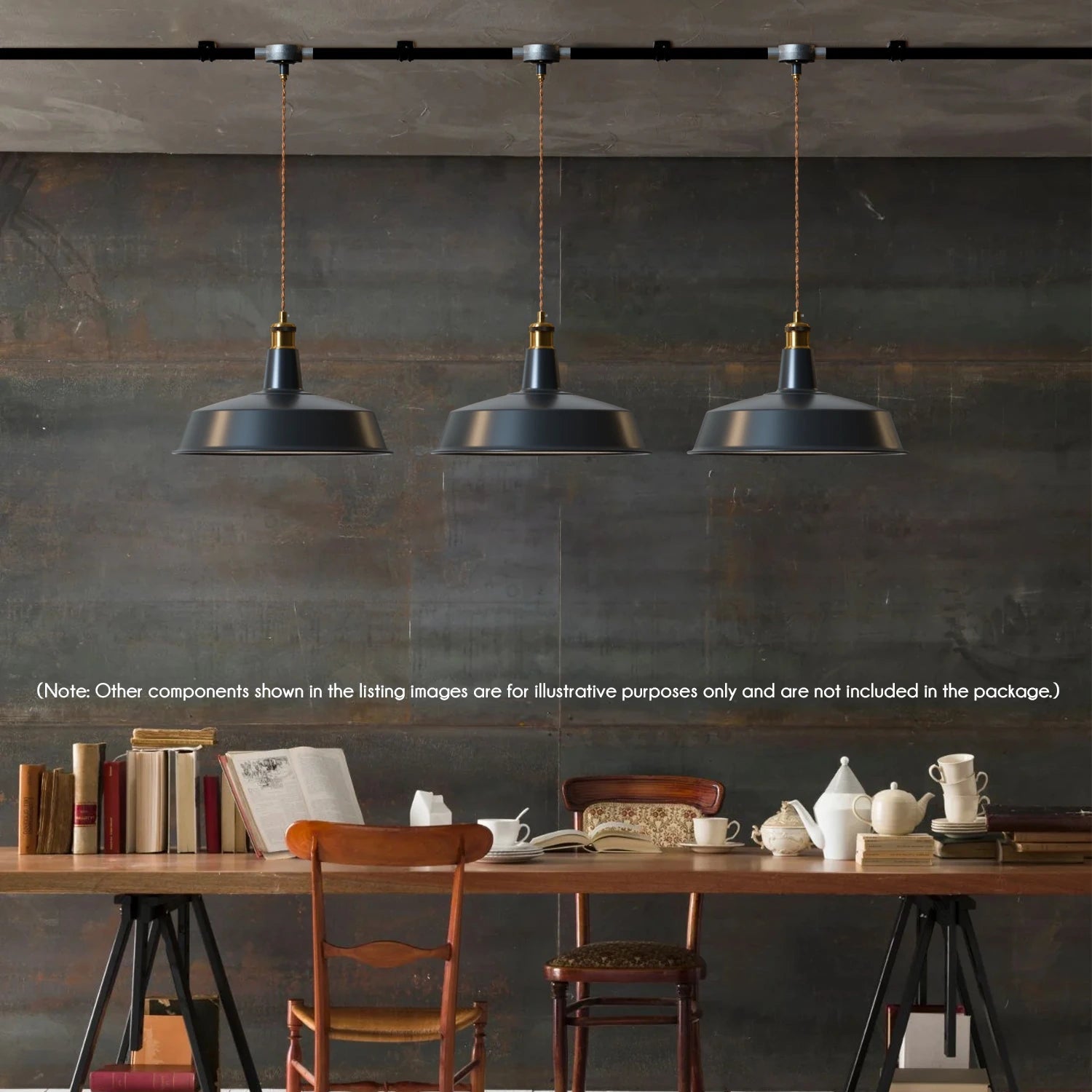 Black Metal Ceiling E27 Conduit Pendant Light Kit -5647