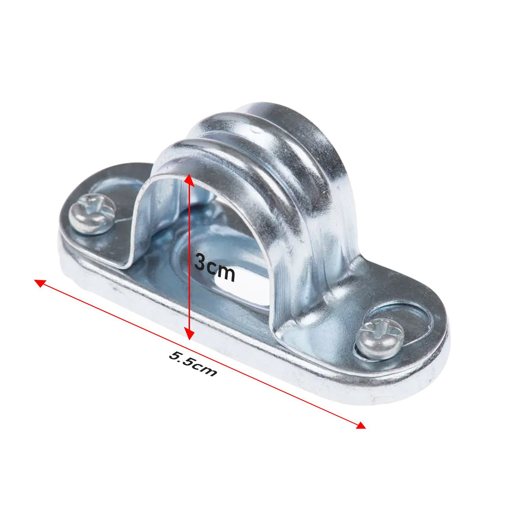 20mm Metal Conduit Distance Saddle Clip for Pipe Installation, Black & Silver