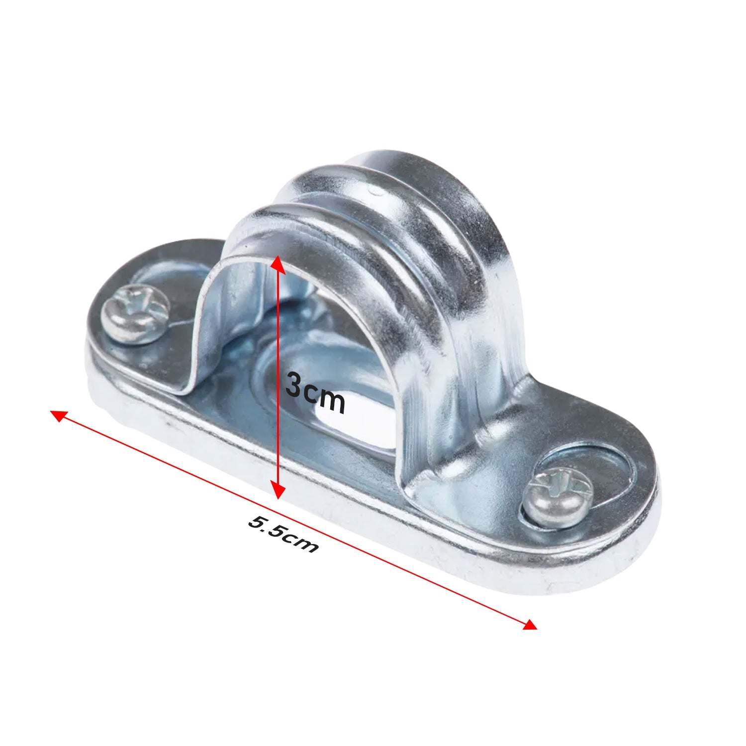 20mm Metal Conduit Distance Saddle Clip for Pipe Installation, Black & Silver