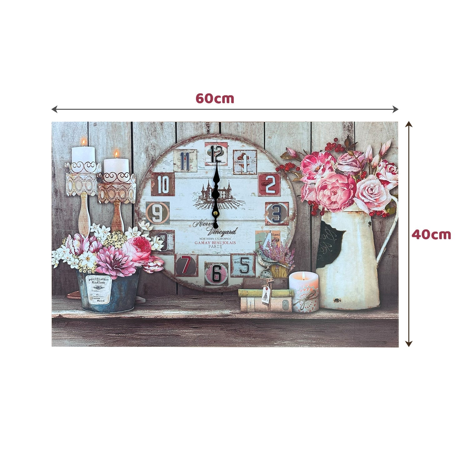 Modern Frameless Paris Eiffel Tower Wall Painting clock -5557