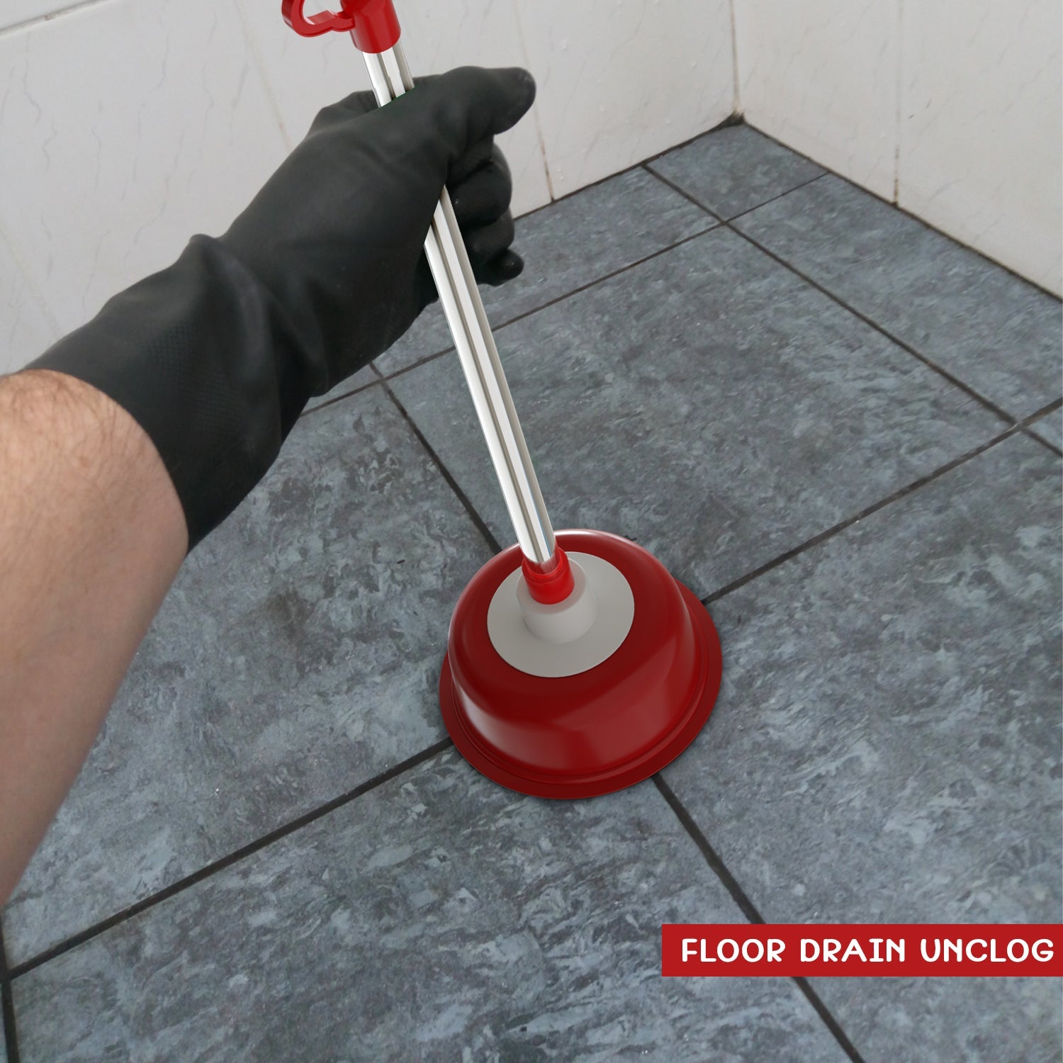 Heavy Duty Vacuum Rubber Toilet Plunger with Ergonomic Durable Handle