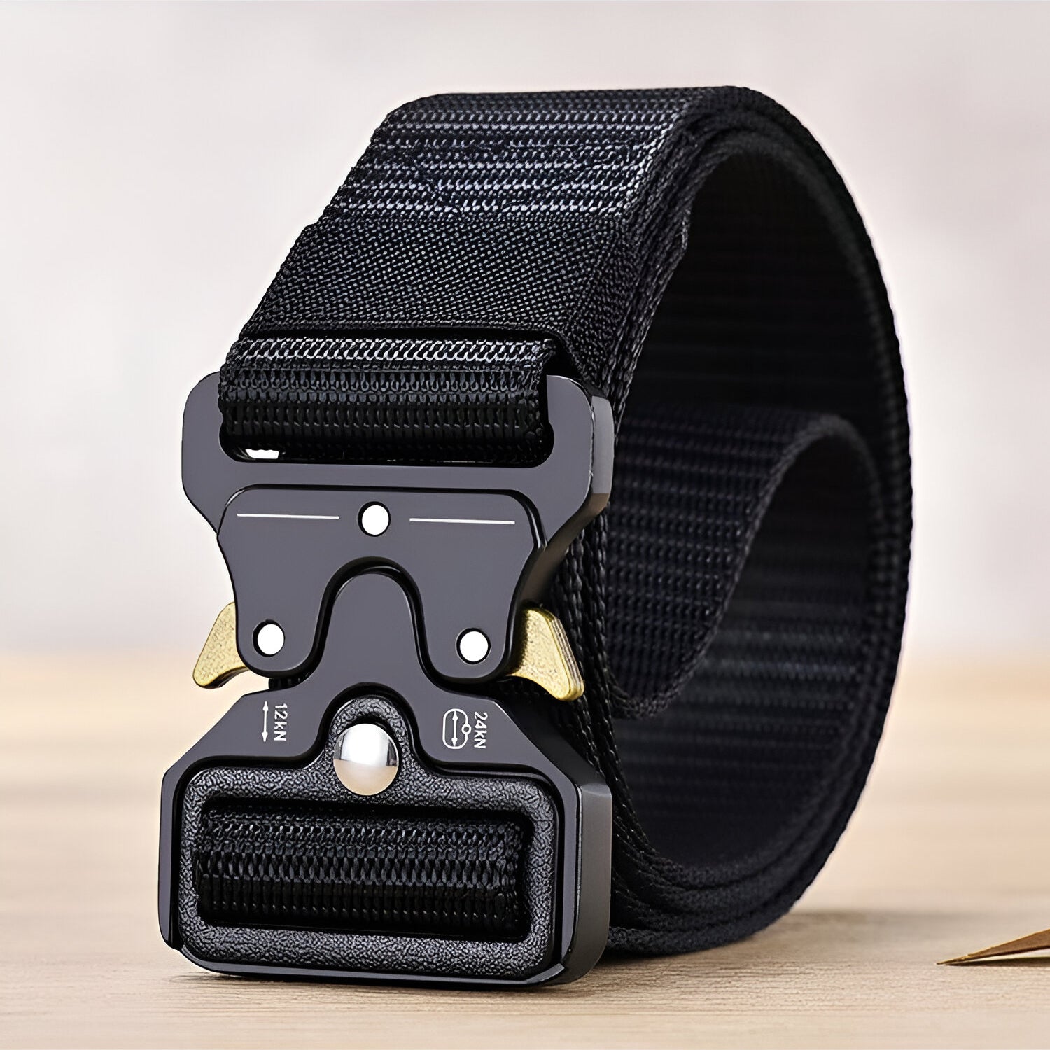 Men's Durable Fabric Trim Belt with Adjustable Automatic Sliding Buckle Fit