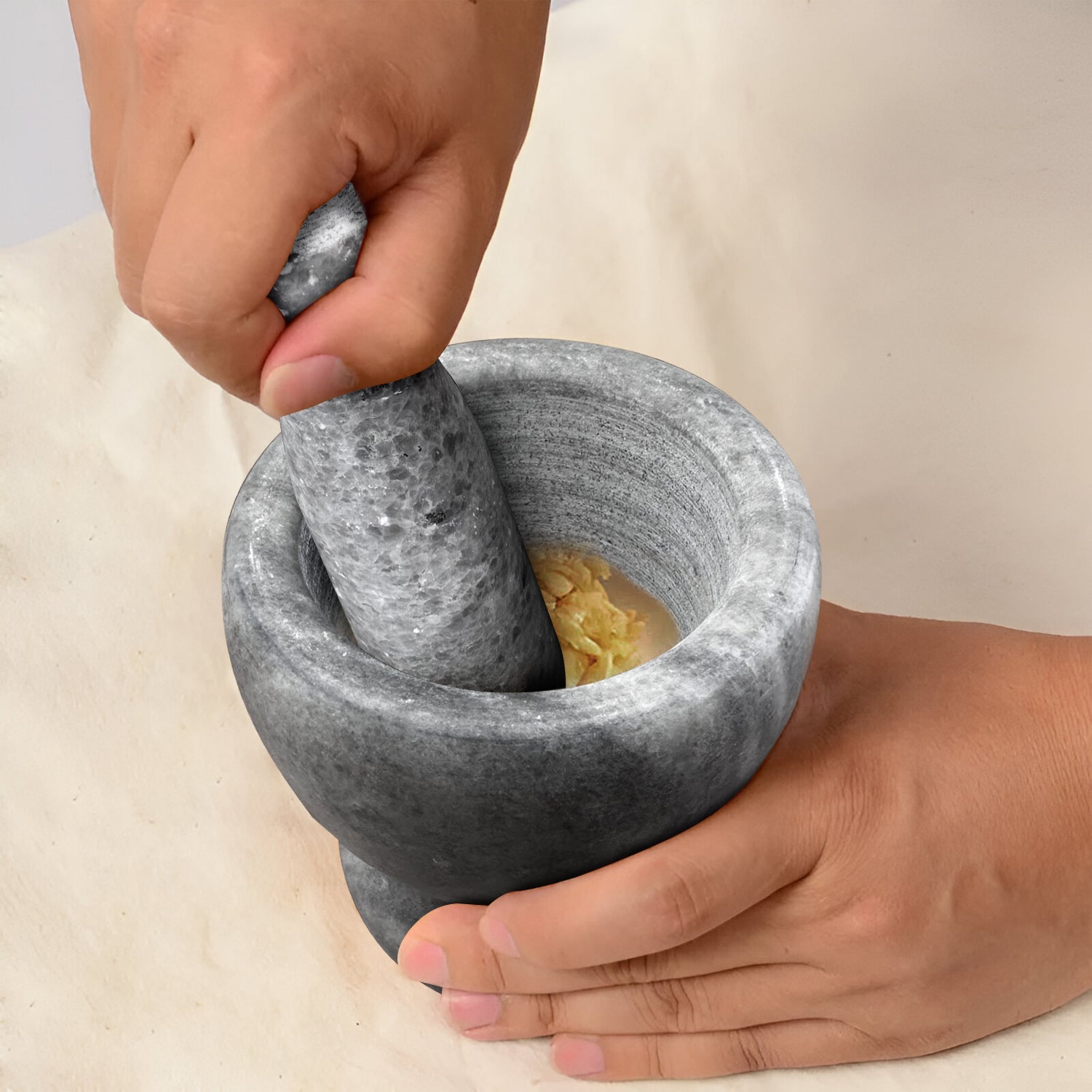 Premium Polished Marble Pestle and Mortar Set, Herb Crusher, Spice Grinder, Guacamole Bowl