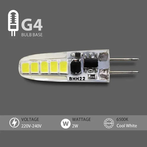 G4 LED Bulb 2W Cool White 6500K Non-Dimmable Energy-Saving Light for Home