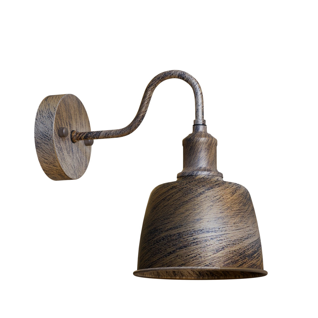 Industrial Outdoor Waterproof Bell Shade Wall Sconce Light, Metal Finish