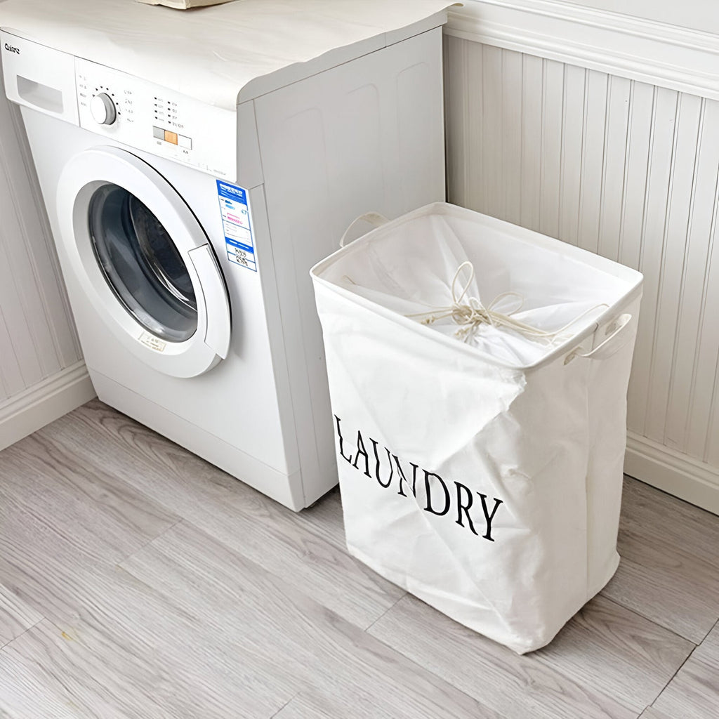 Large Foldable Cotton Laundry Hamper Bag with Waterproof Lining