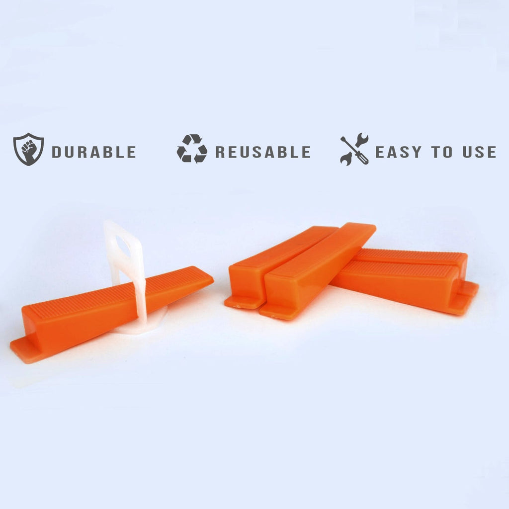 100-Piece Reusable Tile Leveling Wedges Spacers for Flawless Tiling Installations