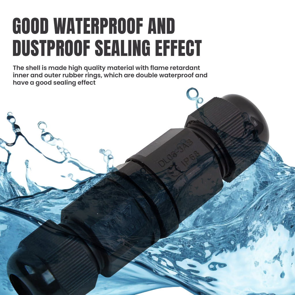 IP68 Waterproof 3-Way Outdoor Electrical Cable Connector Junction Box