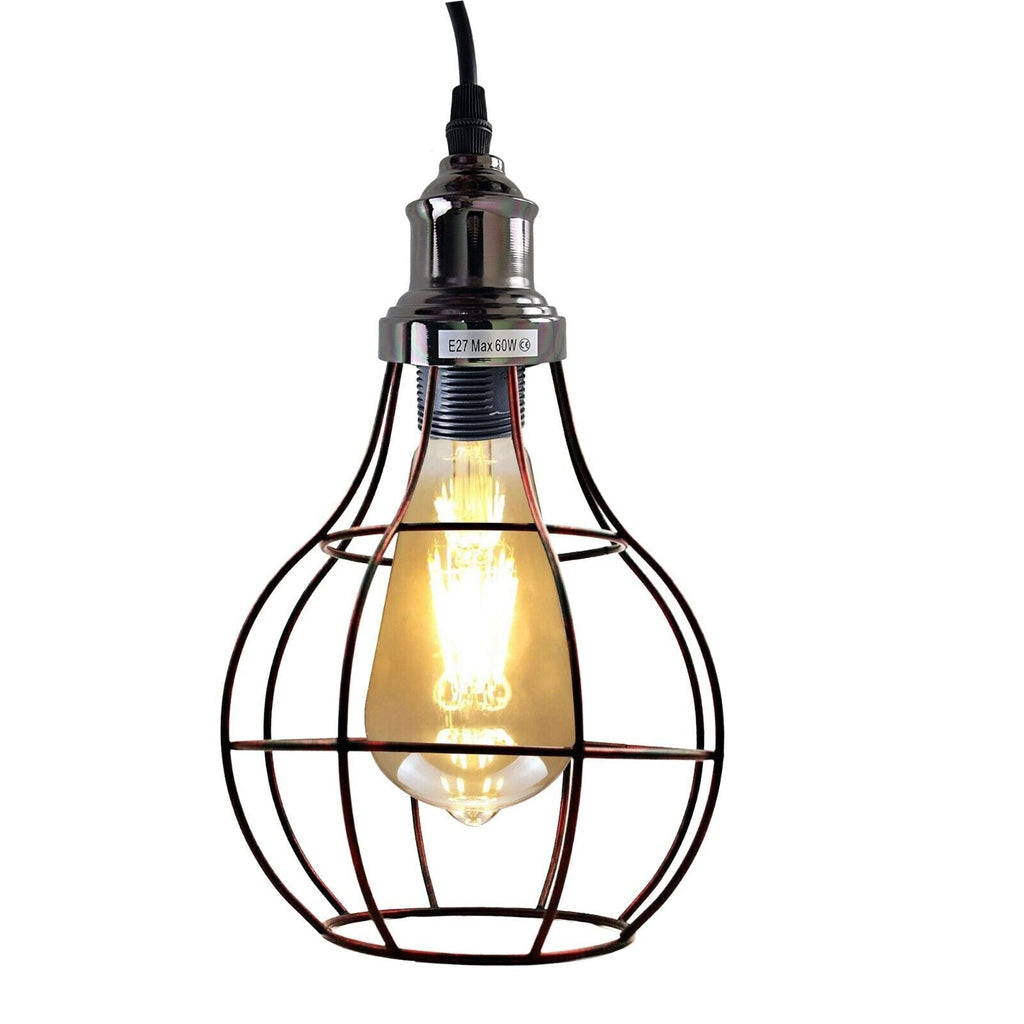 Chic Industrial 3-Light Cage Pendant Chandelier for Kitchen Island Dining