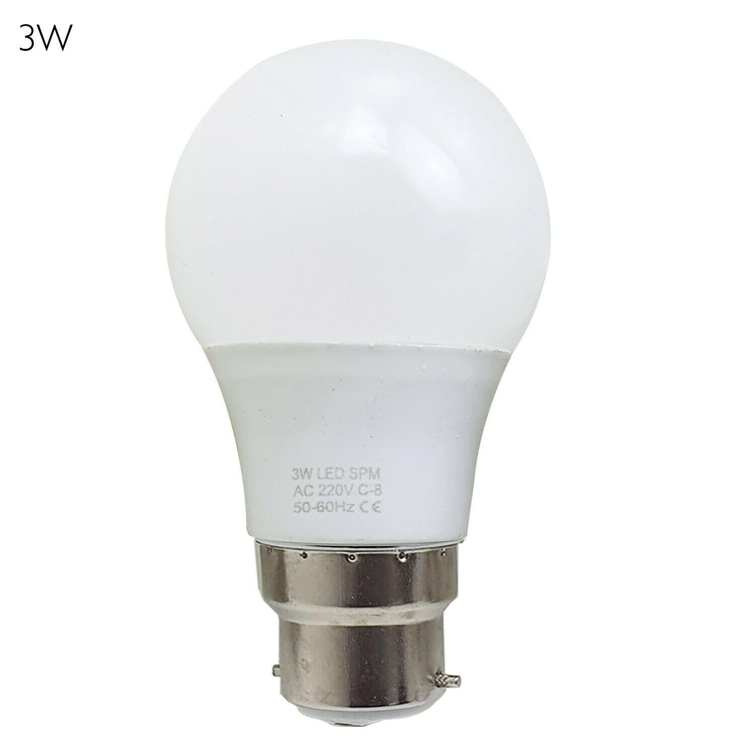 3-Pack LED GLS A60 B22 Bayonet Light Bulbs Cool White Energy Efficient