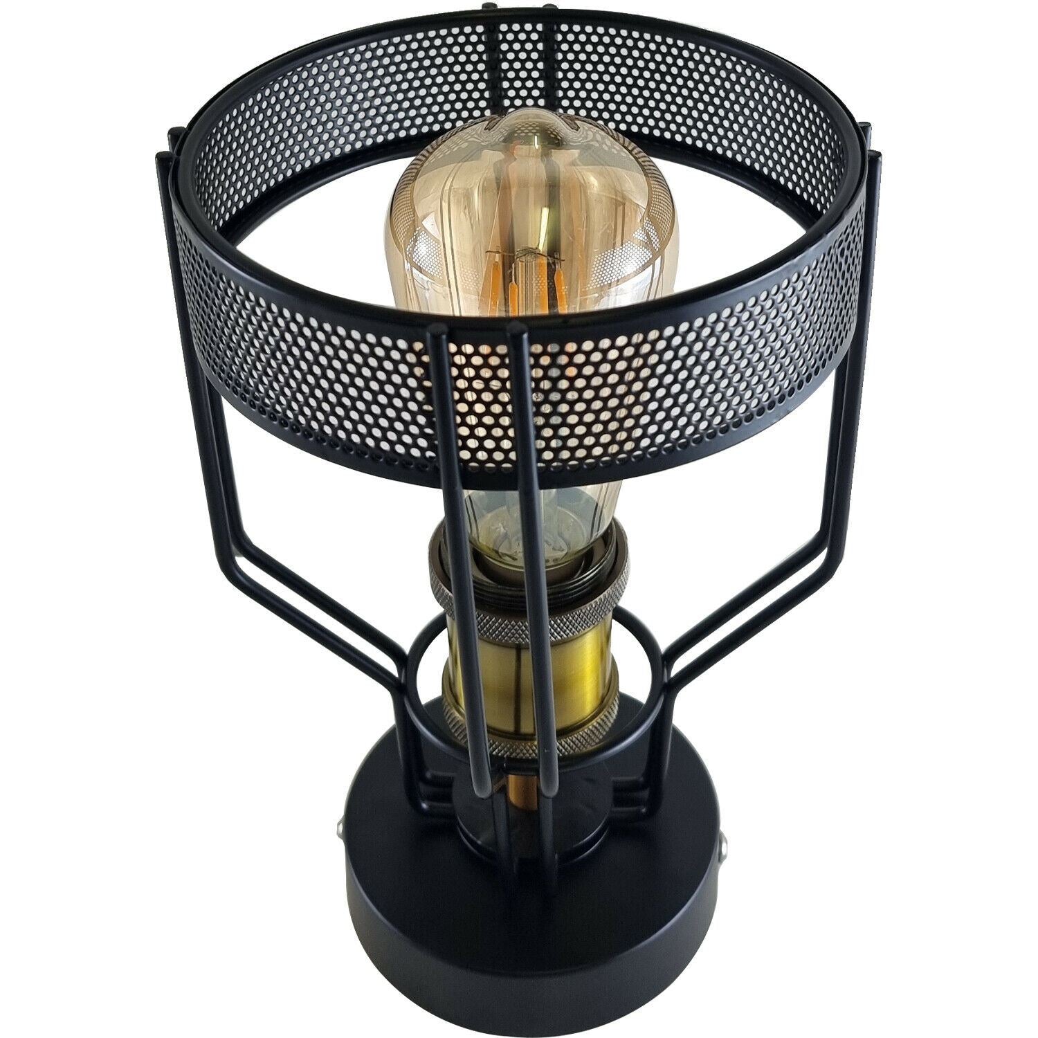 Vintage Industrial Black Metal Cage Ceiling Light Fixture - Easy Fit Indoor Lighting