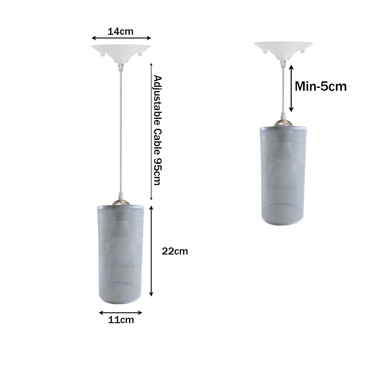 Living Room Pendant Light – Adjustable Metal Wire Cage Ceiling Lamp ~5801