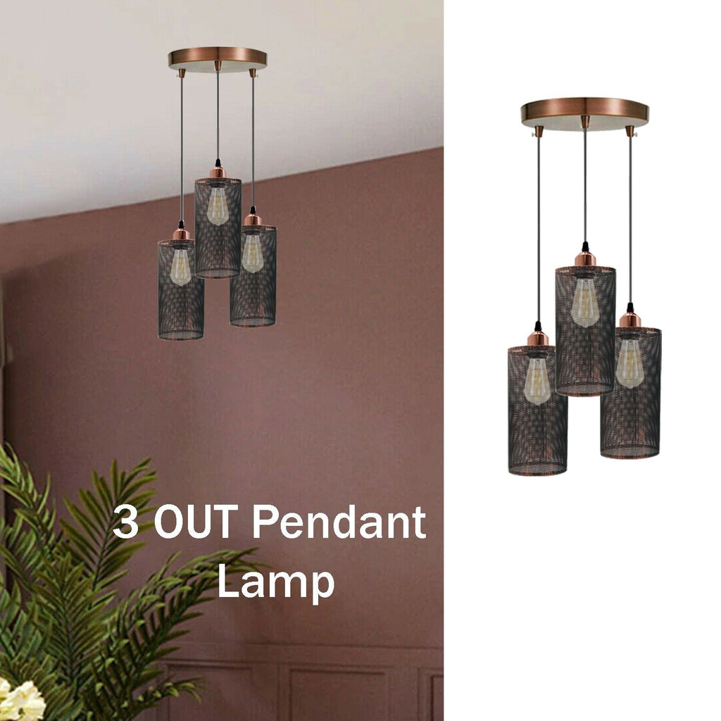 Stylish Triple E27 Pendant Ceiling Rose Lighting Kit with Adjustable Hanging Cables