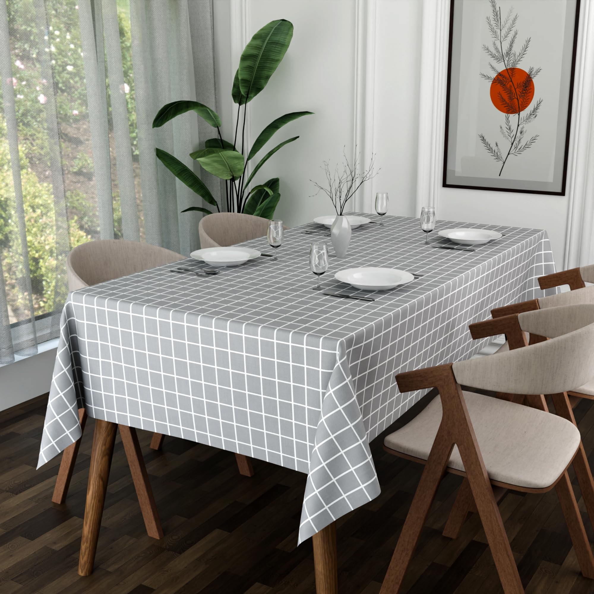 Modern Washable Square Tablecloth for Dining, Events, Parties, Indoor Outdoor Use