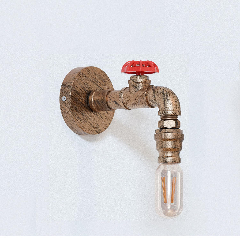 Industrial Steampunk Metal Pipe Wall Sconce Light Fixture with E27 Socket