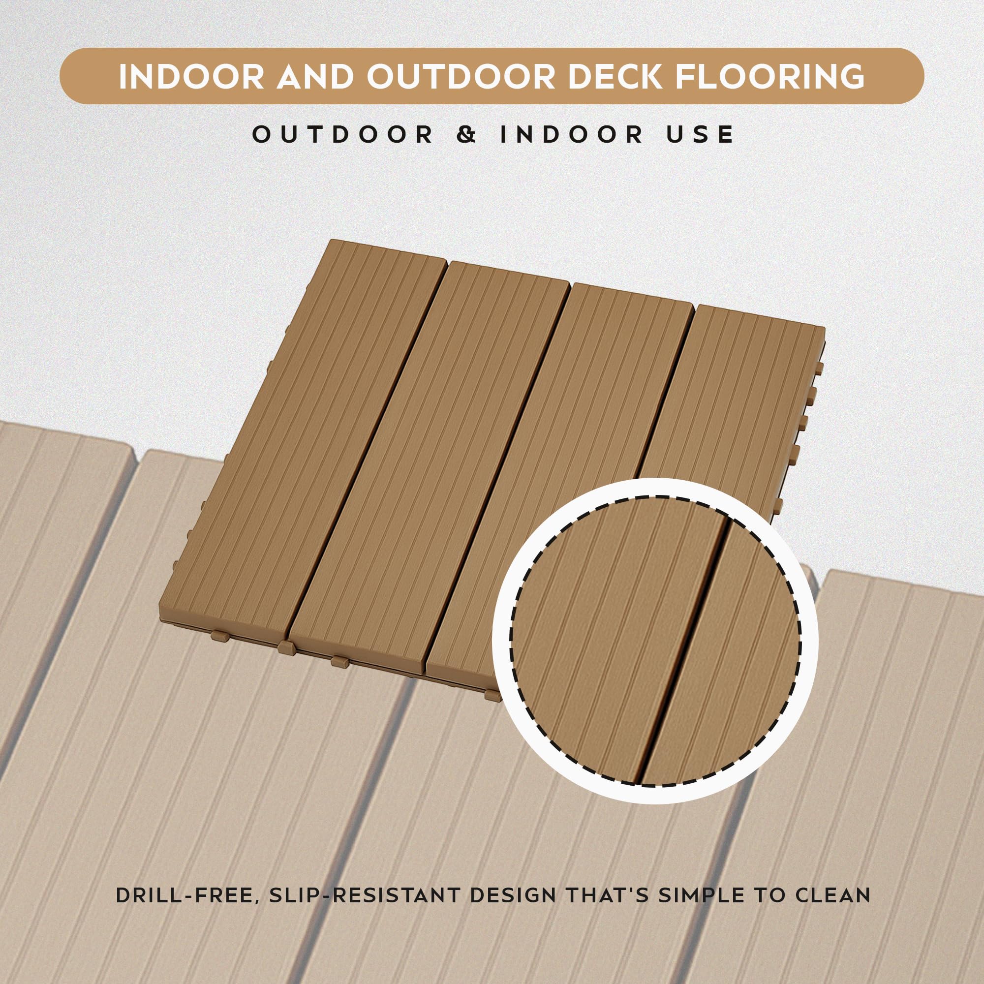Decking Tiles Light 30cm x 30cm ~6362