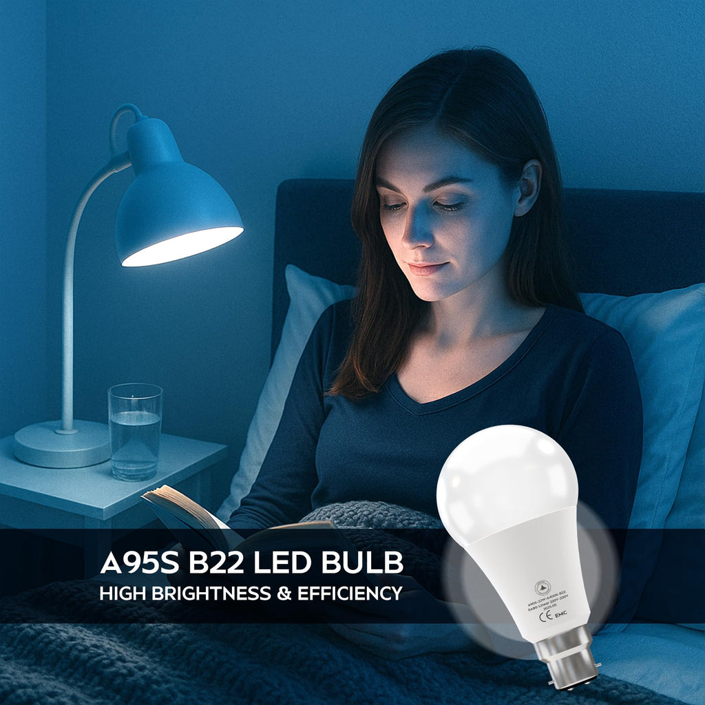 6 Pack LED E27/B22 Bulb 5W-22W Cool White 6400K Non Dimmable ~6294