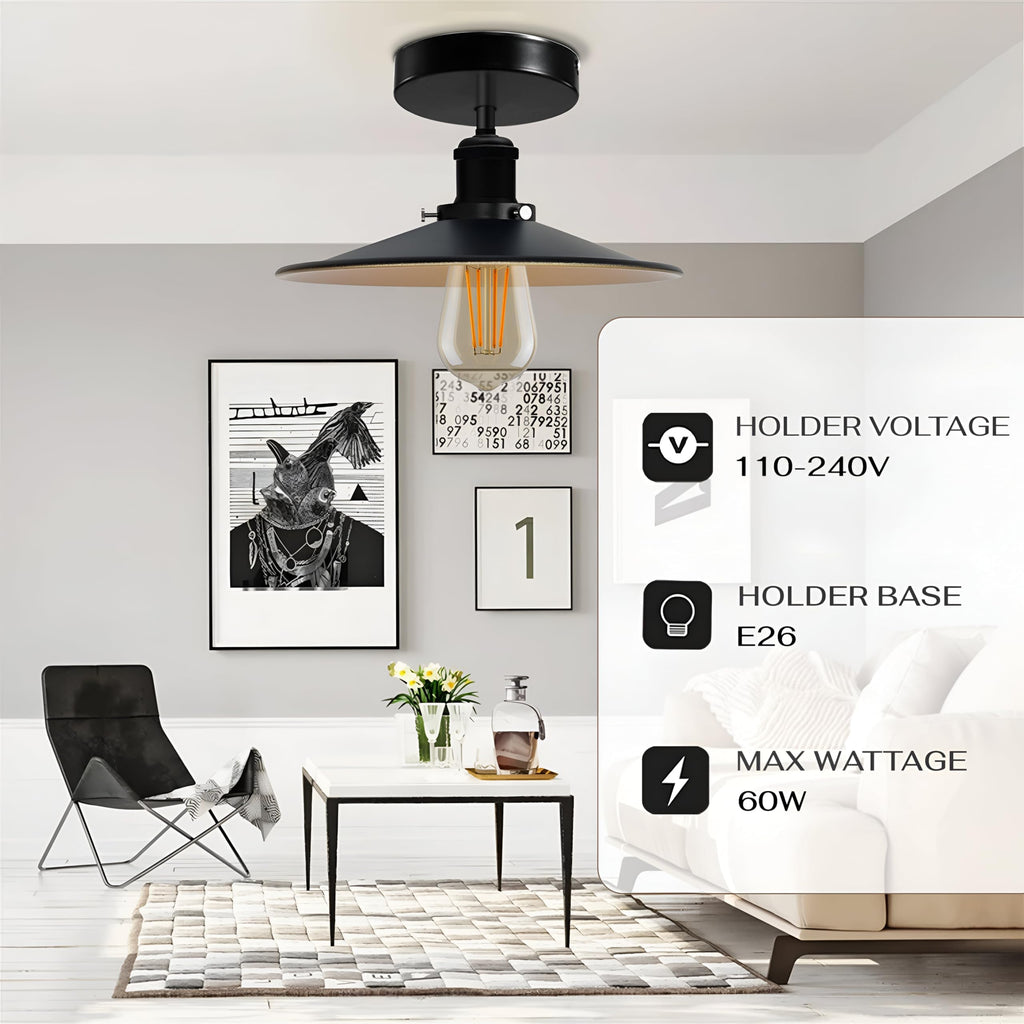 Modern Semi-Flush Mount Industrial Ceiling Light - 6267