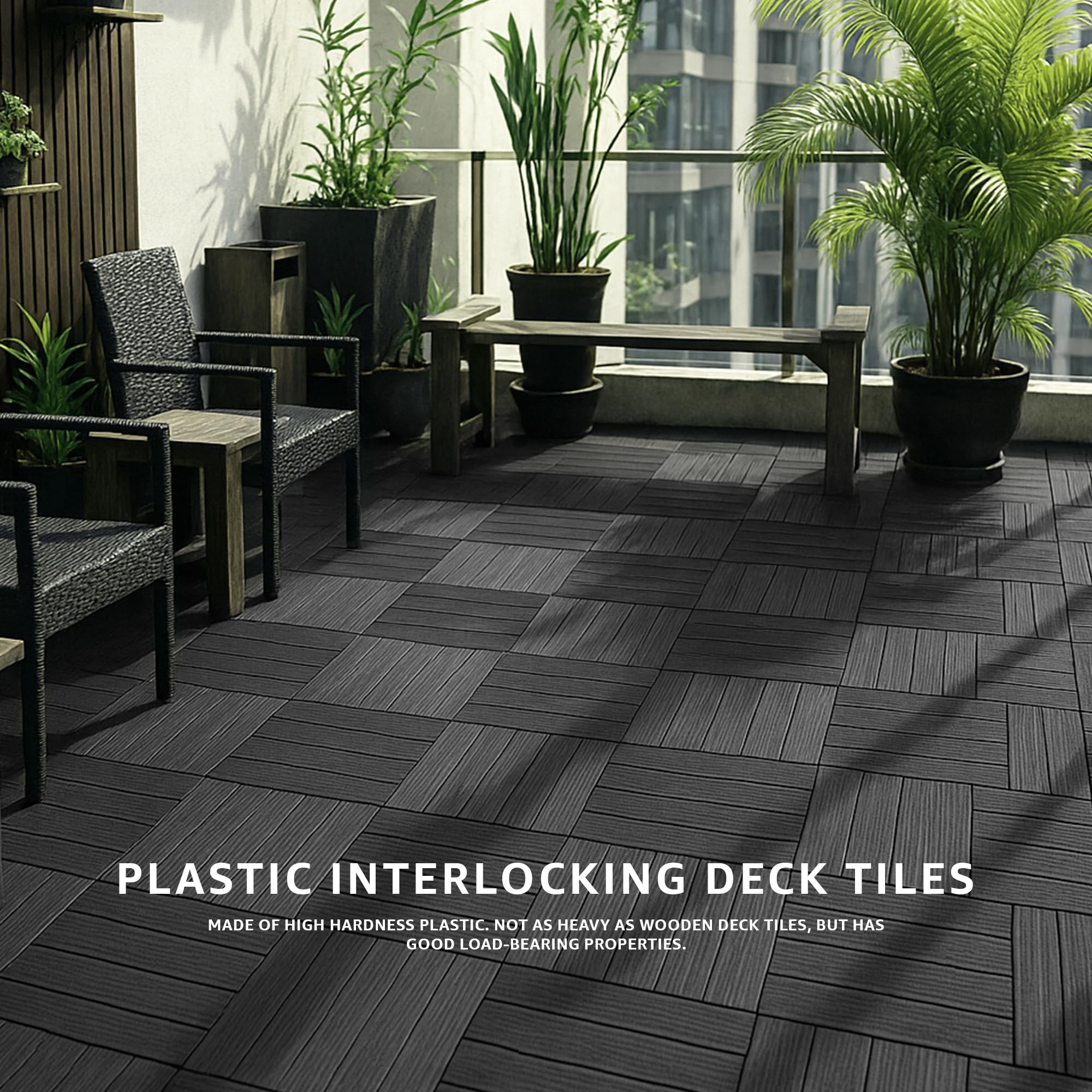 Outdoor Plastic Interlocking Patio Tiles ~6356
