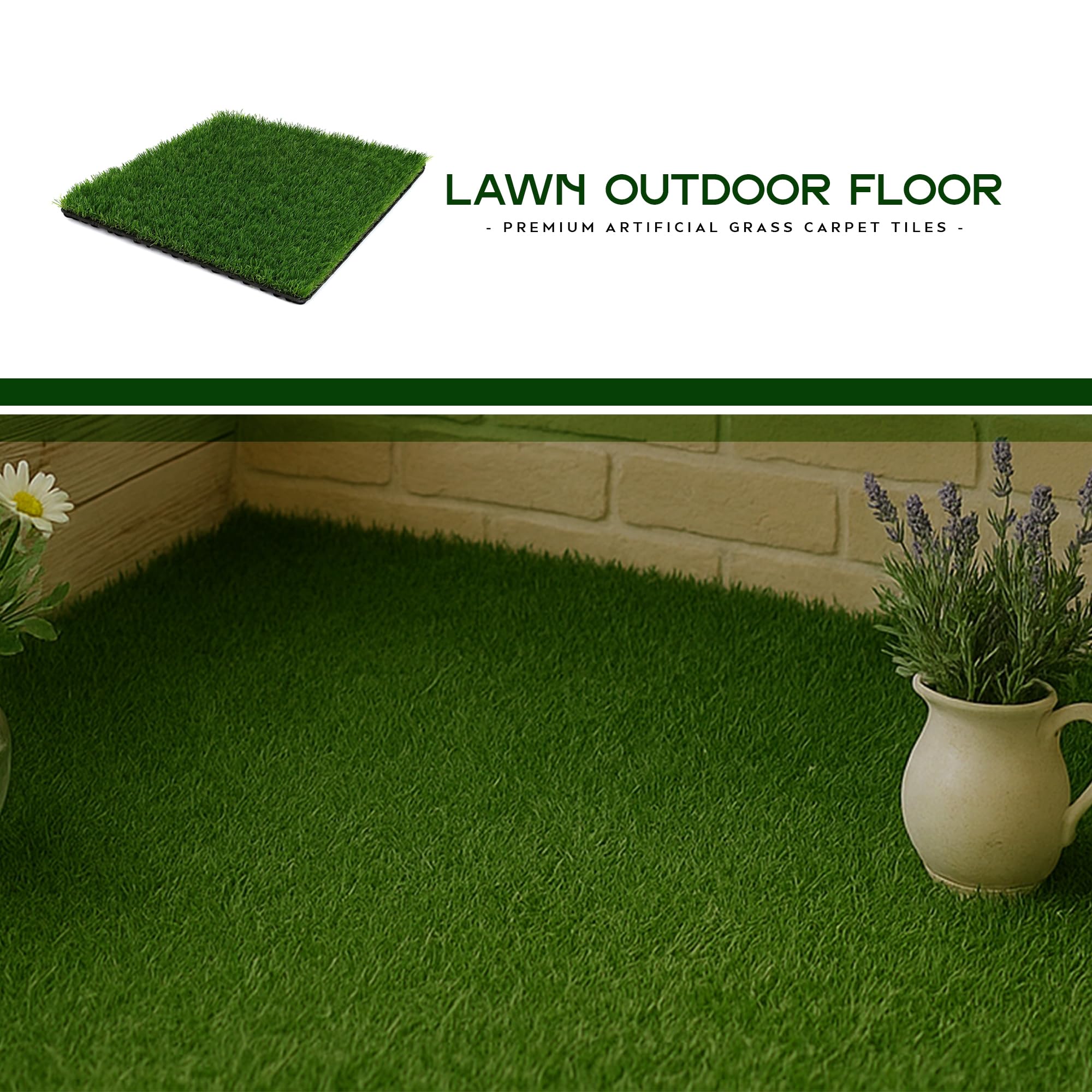 Artificial Grass Tiles 30 cm ~6365