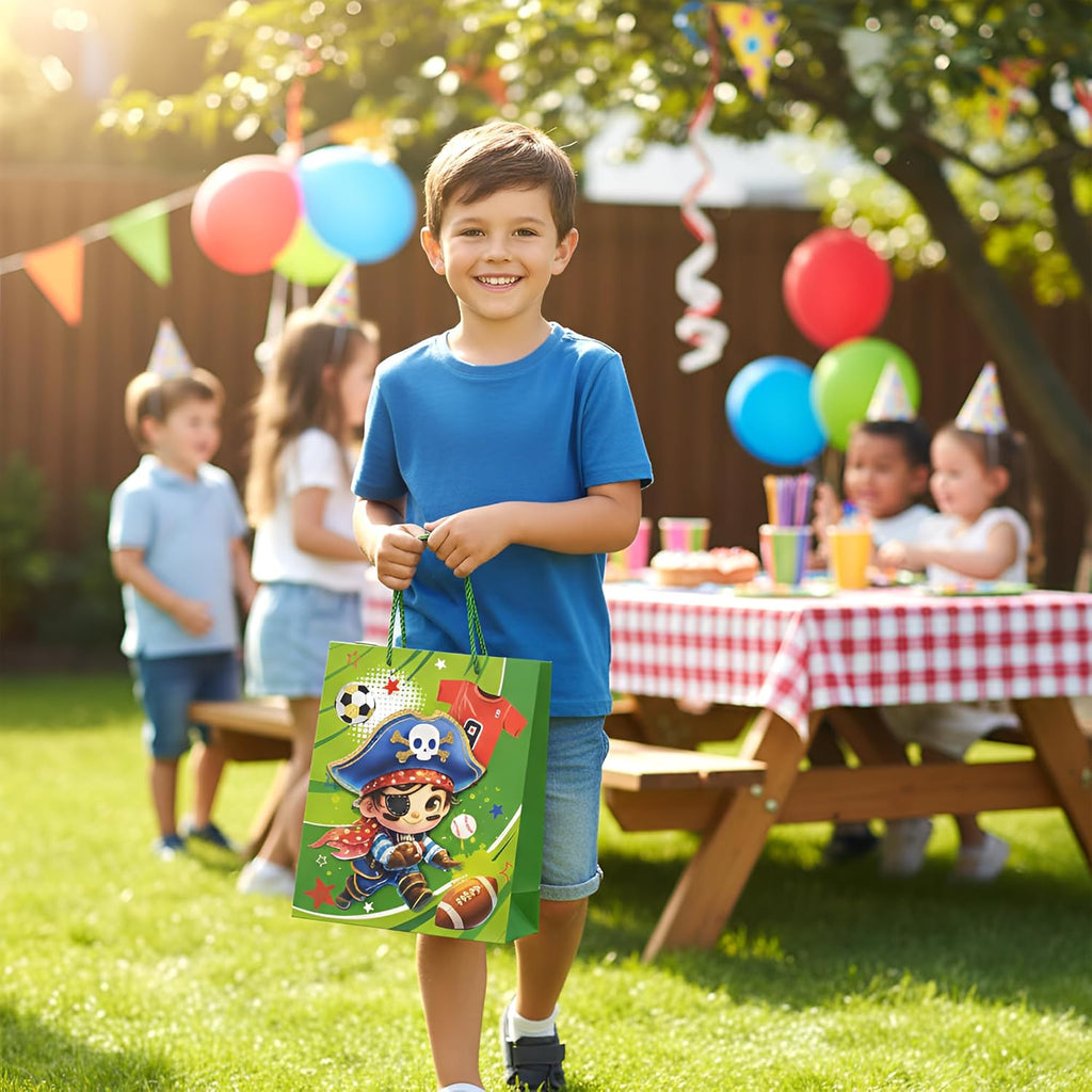 Luxury Matte Gift Bags Assorted Sizes 12 Pack for Boys Birthday Presents