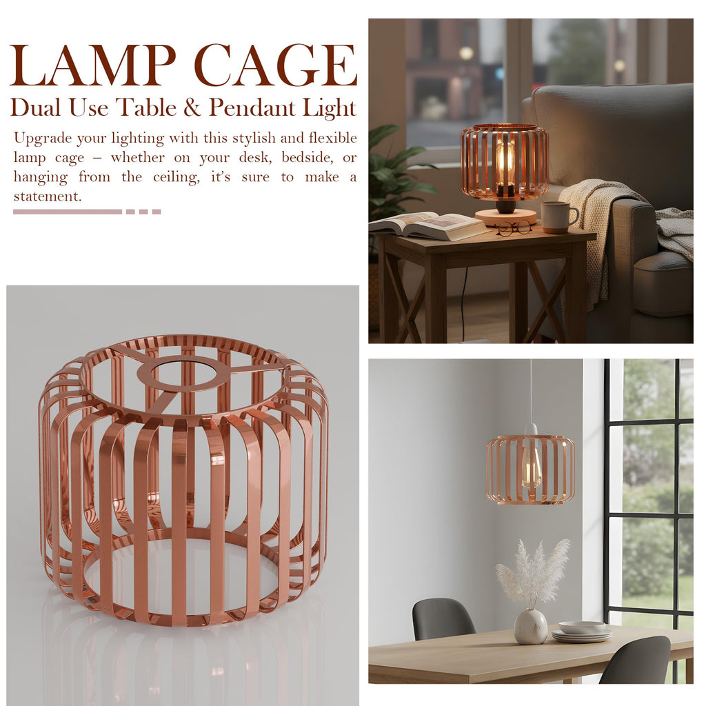 2-Pack Modern Industrial Metal Cage Ceiling Light Shades E27 Fitting