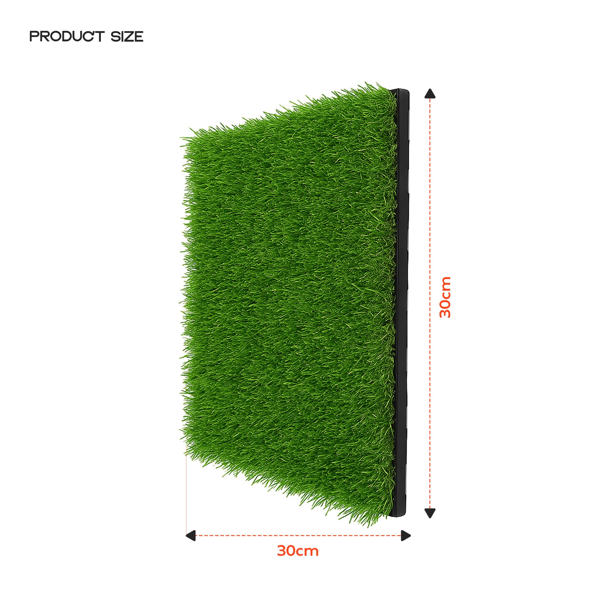 Realistic Artificial Grass Tiles for Patio Balcony Decking, 25mm Pile