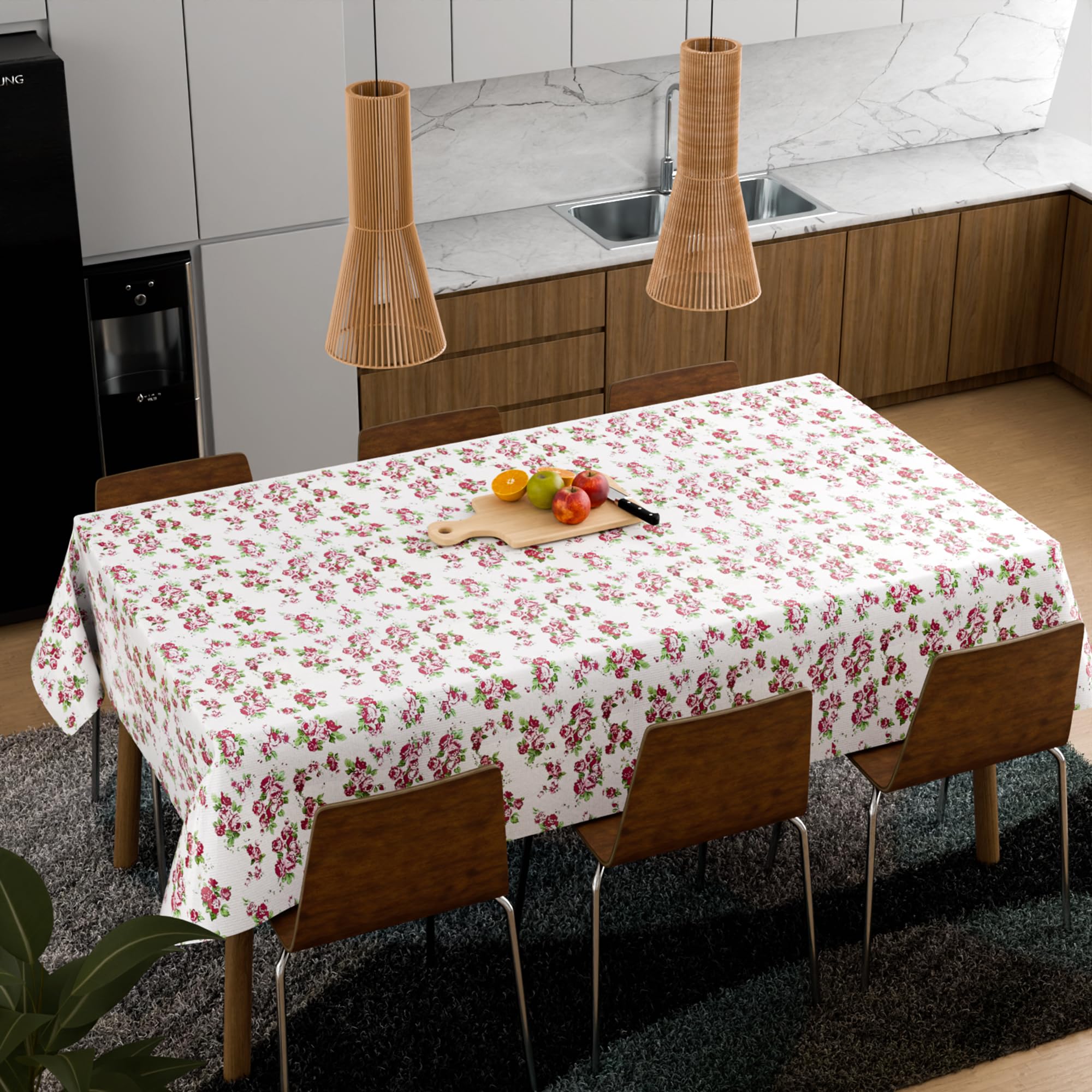 Durable Rectangular Polyester Fabric Tablecloth: Washable, Oil-Proof, Stain-Resistant Table Cover