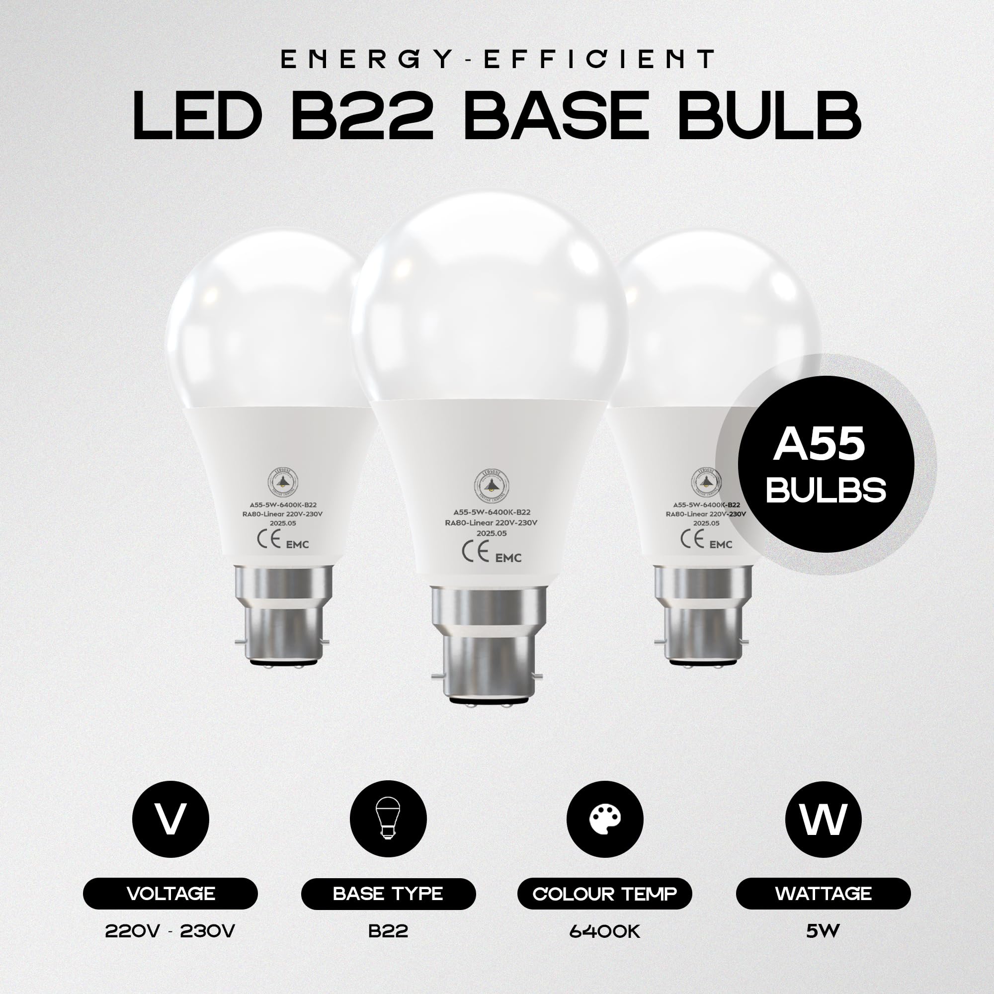 5W B22 Bayonet Bulb Globe Cool White LED light Bulb~6261