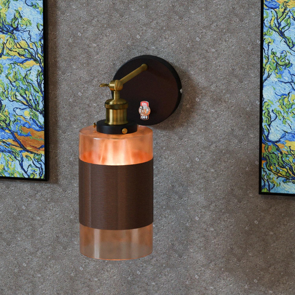 E27 Glass Wall Light With Switch ~6193
