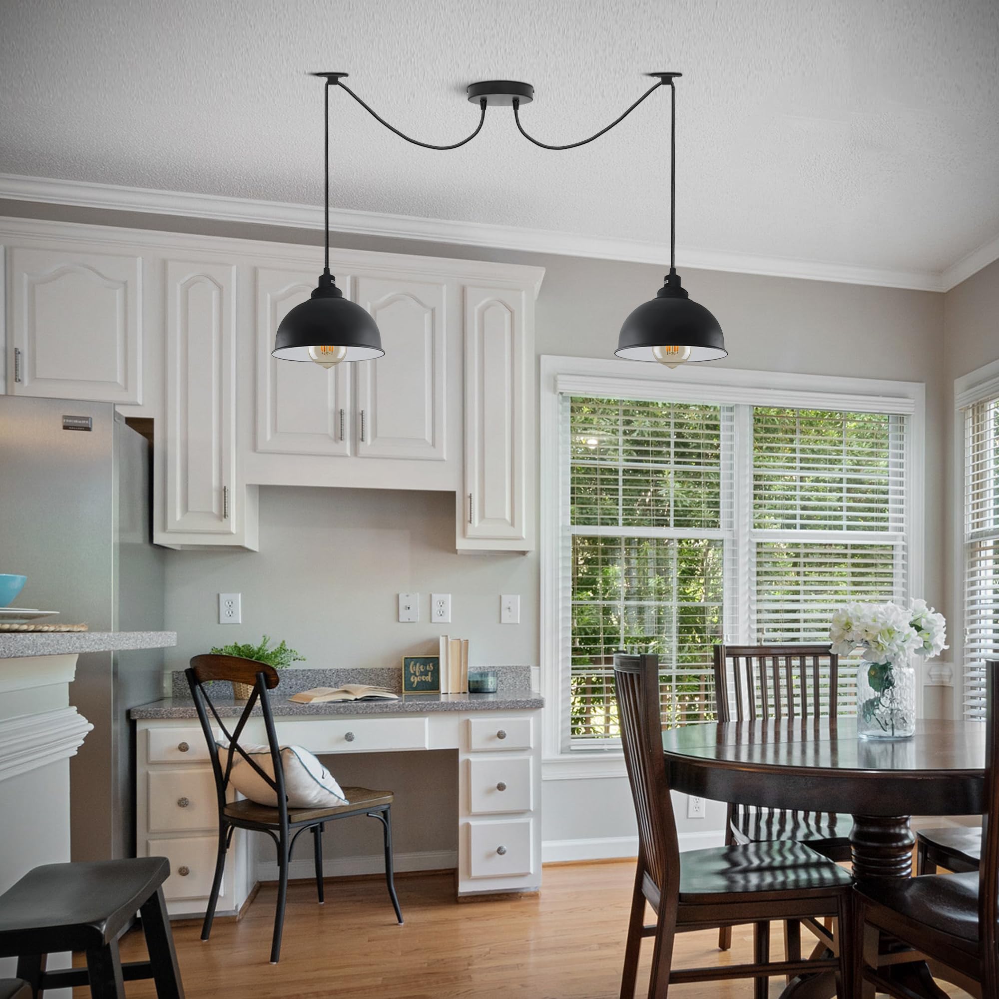 Vintage Mosaic Glass Adjustable Pendant Ceiling Light – Retro Style Statement Lighting Fixture