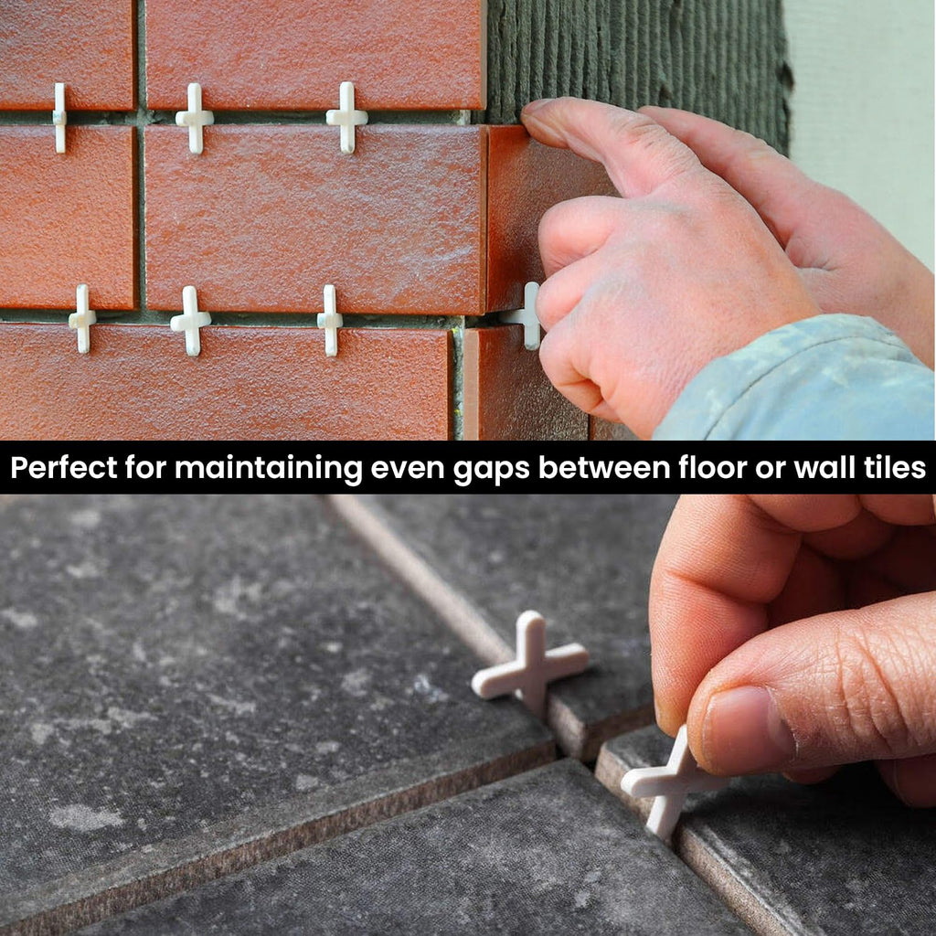 200 Slab Tile Spacers Plastic Cross Shaped ~6243