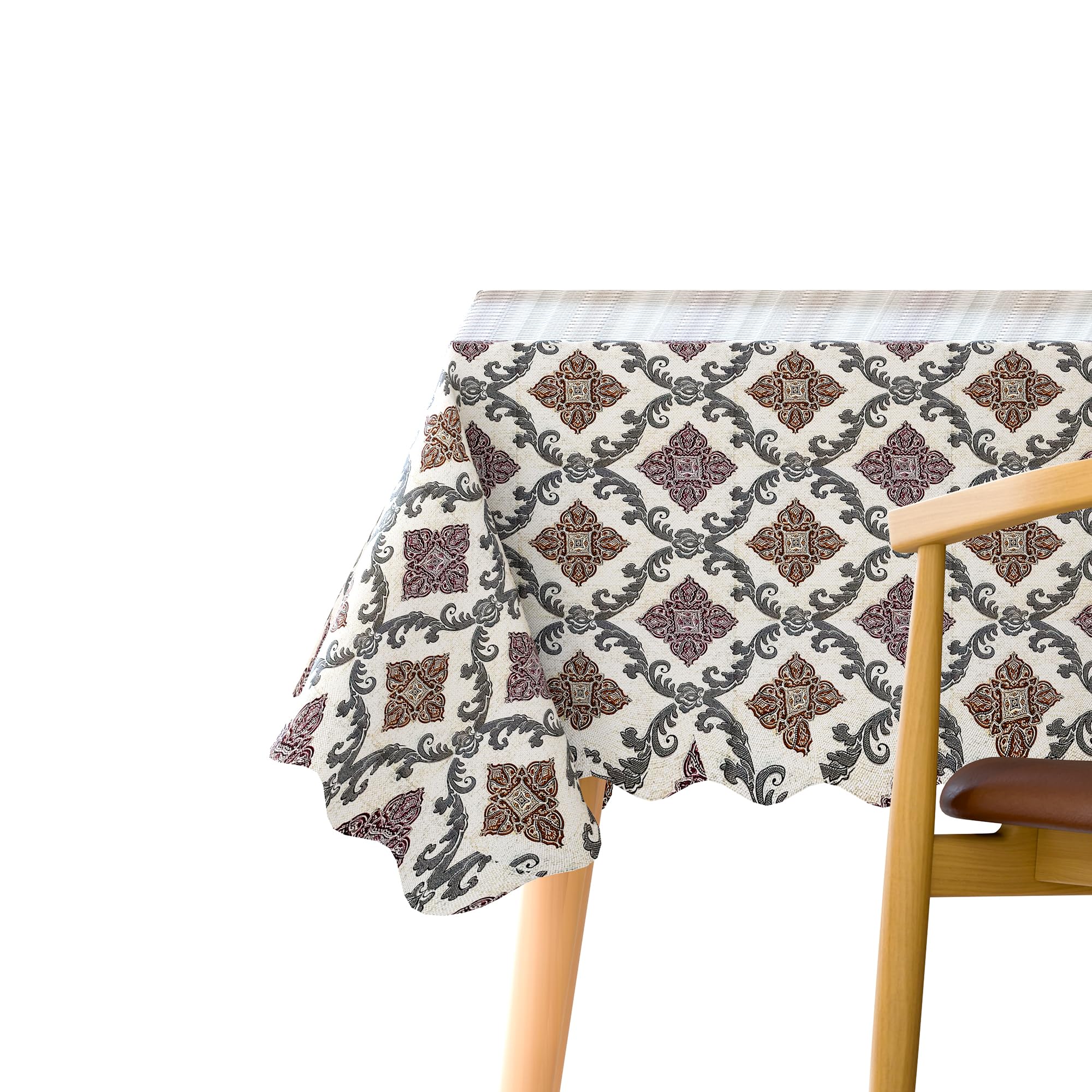 Modern Rectangular Printed Polyester Tablecloth for Dining & Decor, 59x43 Inches