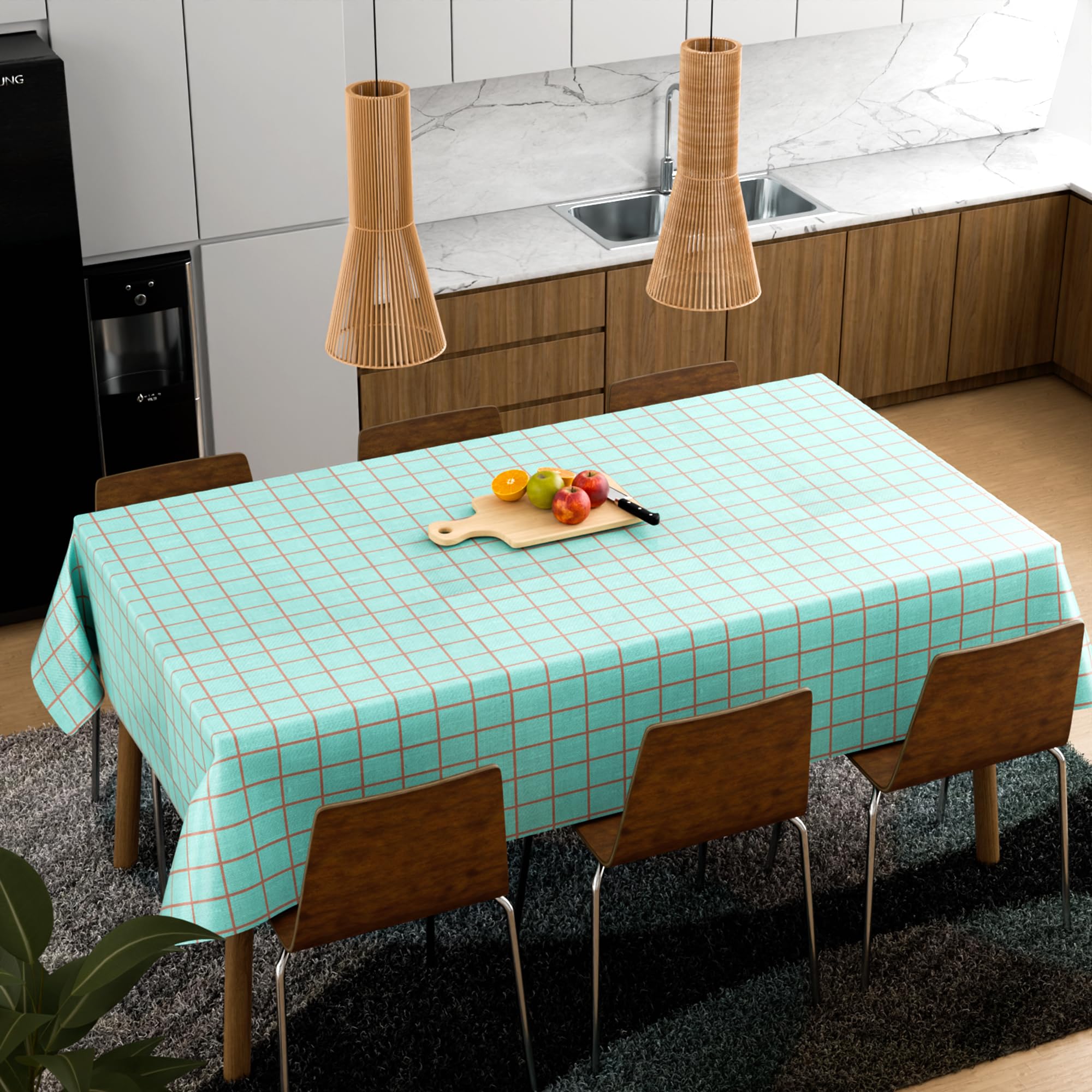 Durable Rectangular Polyester Fabric Tablecloth: Washable, Oil-Proof, Stain-Resistant Table Cover