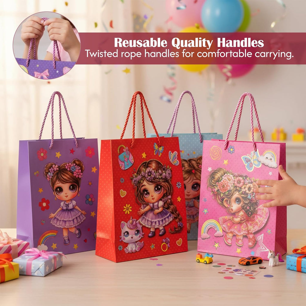 12 Pack Elegant Matte Gift Bags with Handles for Assorted Presents