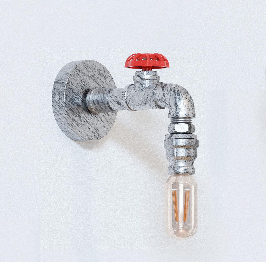 Industrial Steampunk Metal Pipe Wall Sconce Light Fixture with E27 Socket