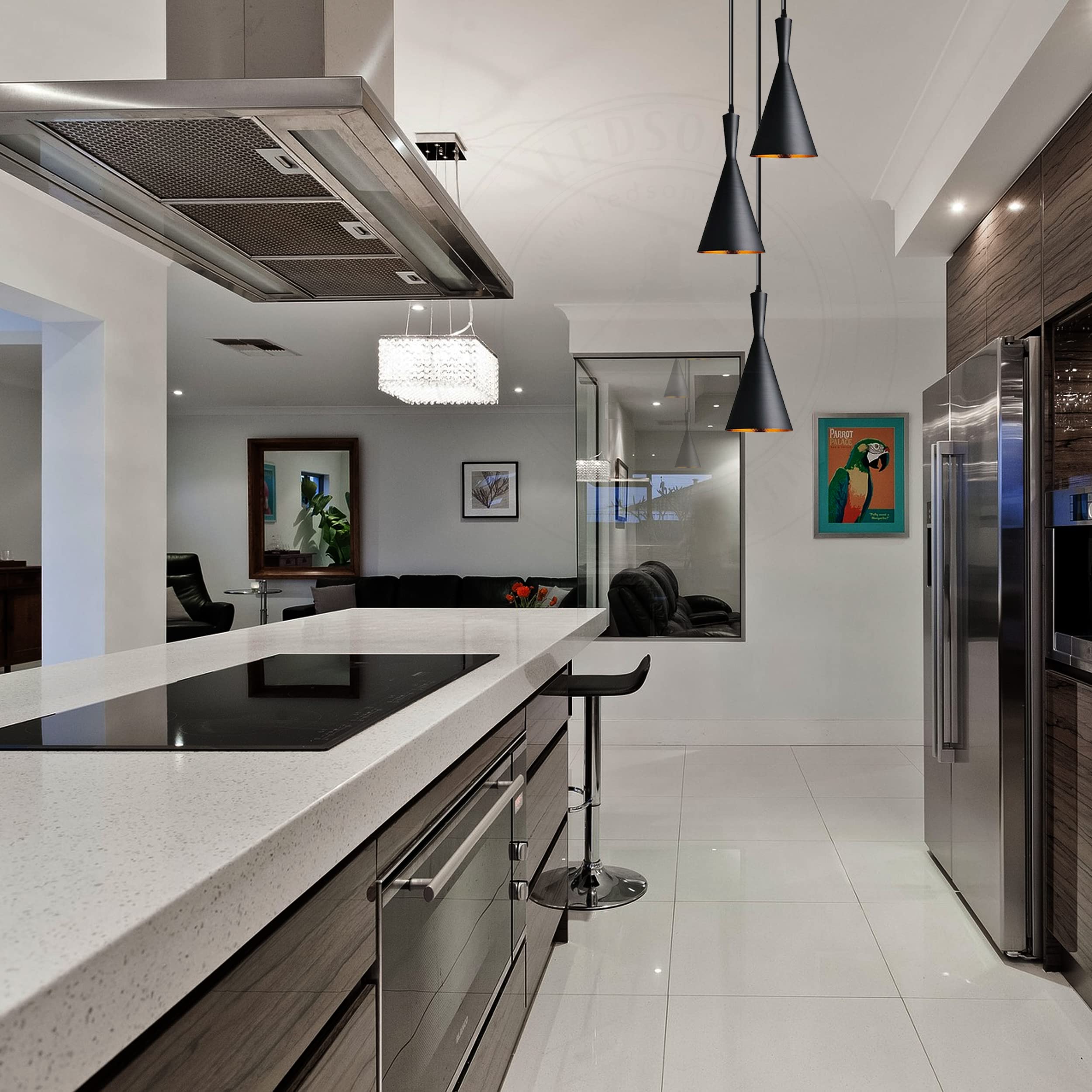 Industrial Metal 3 Head Ceiling Lamp Fixture ~6317