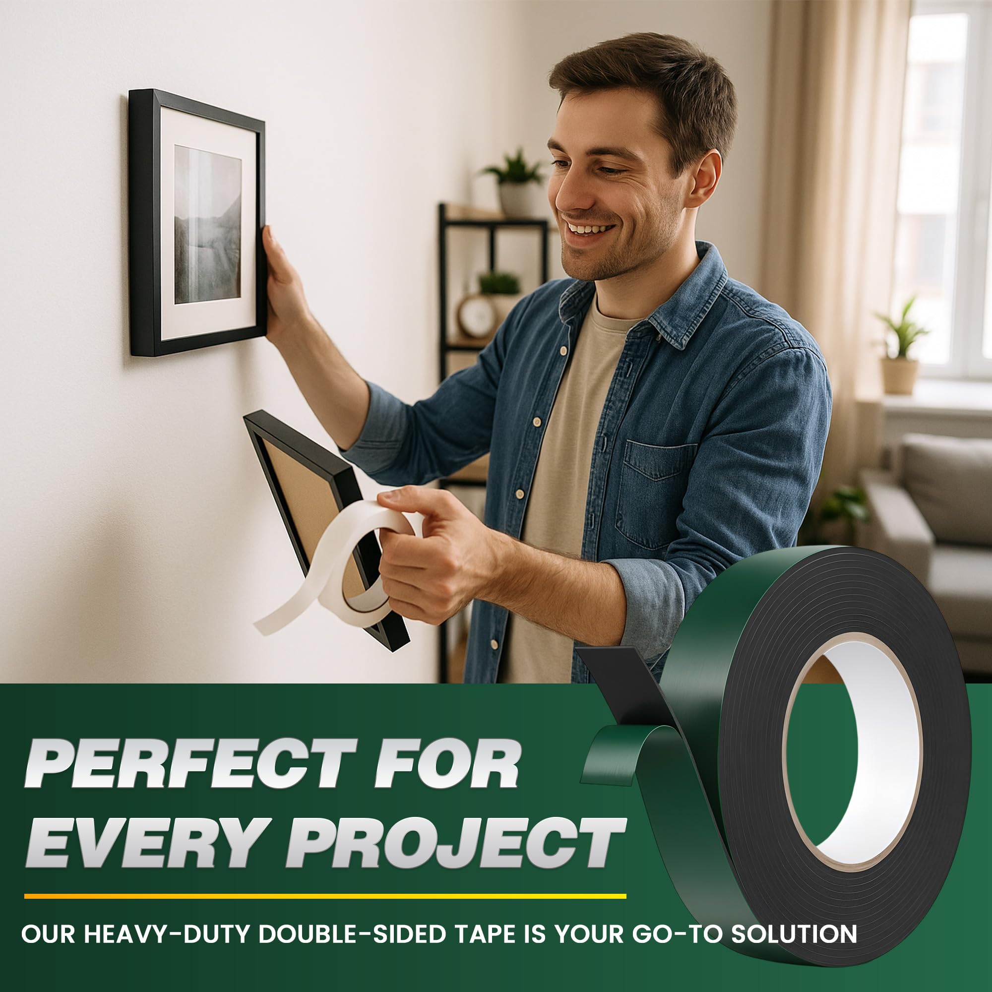 LEDSone Black 2.4cm x 5m Heavy Duty Waterproof Double Sided Tape ~6257