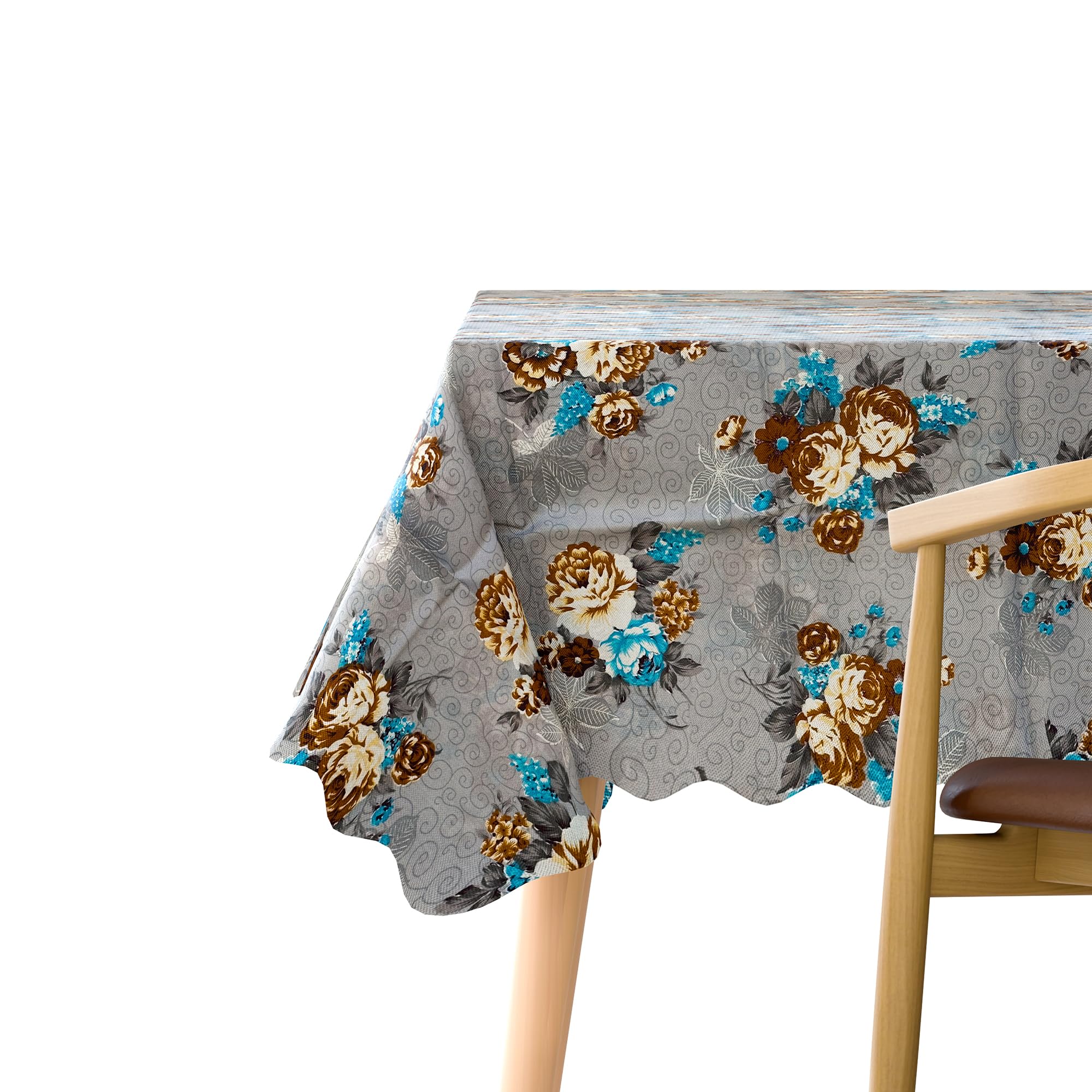 Modern Rectangular Printed Polyester Tablecloth for Dining & Decor, 59x43 Inches