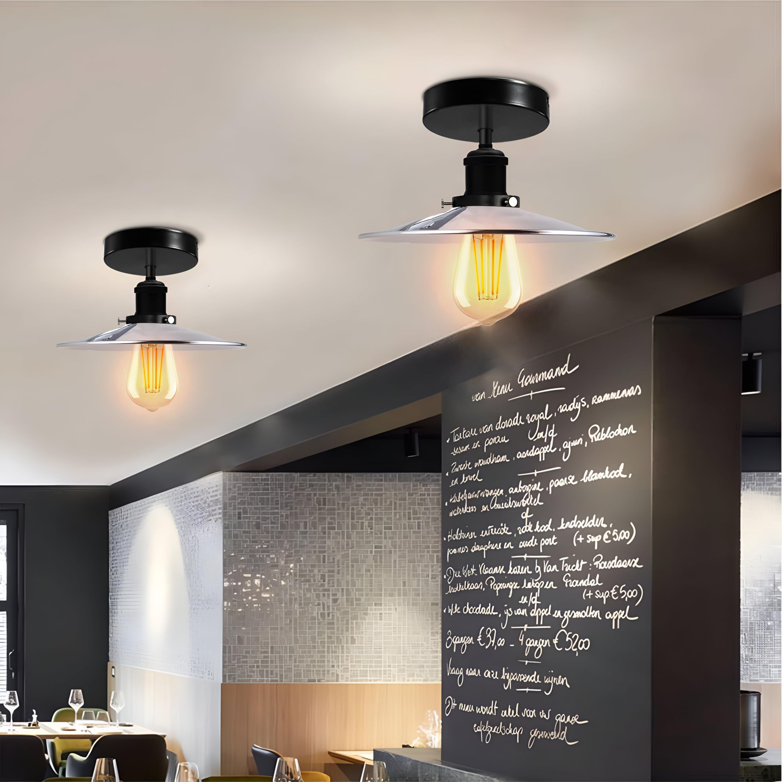 Modern Semi-Flush Mount Industrial Ceiling Light - 6267