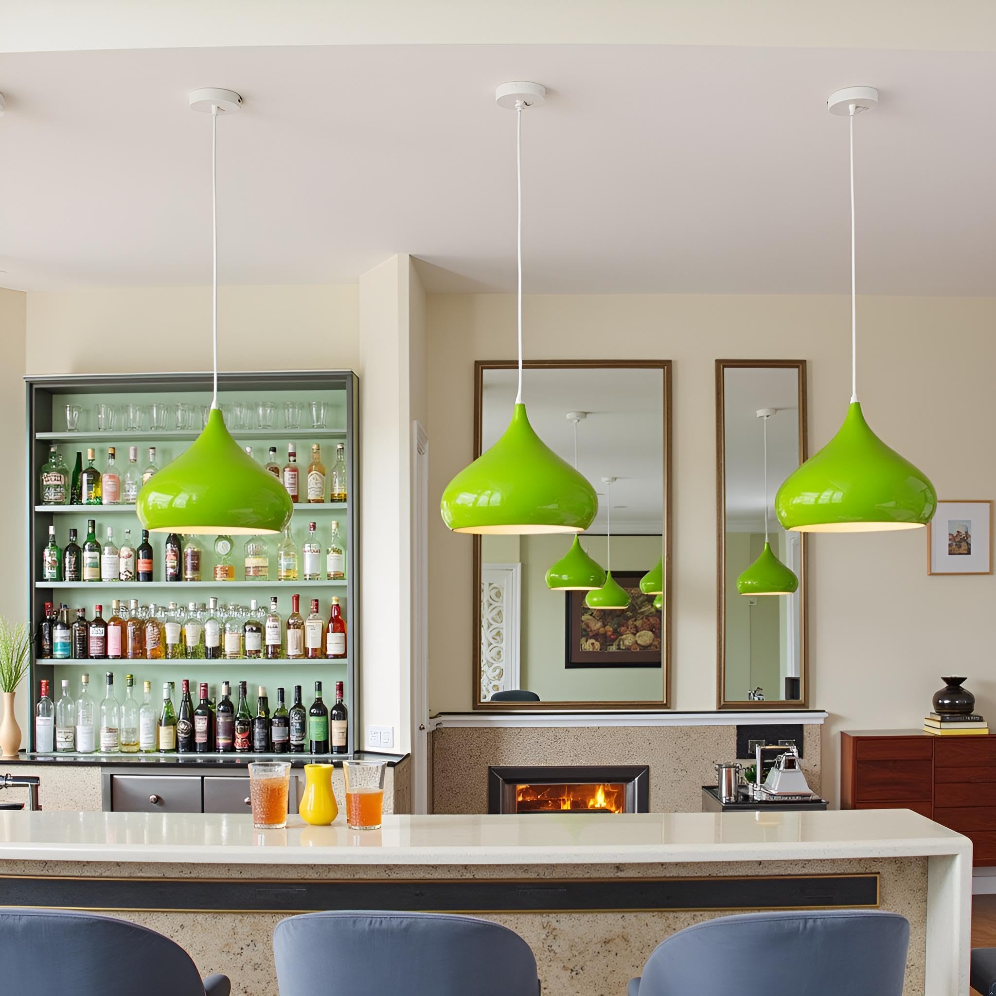 Industrial Vintage Metal Dome Pendant Light Fixture, Dimmable E27 Base Ceiling Lamp