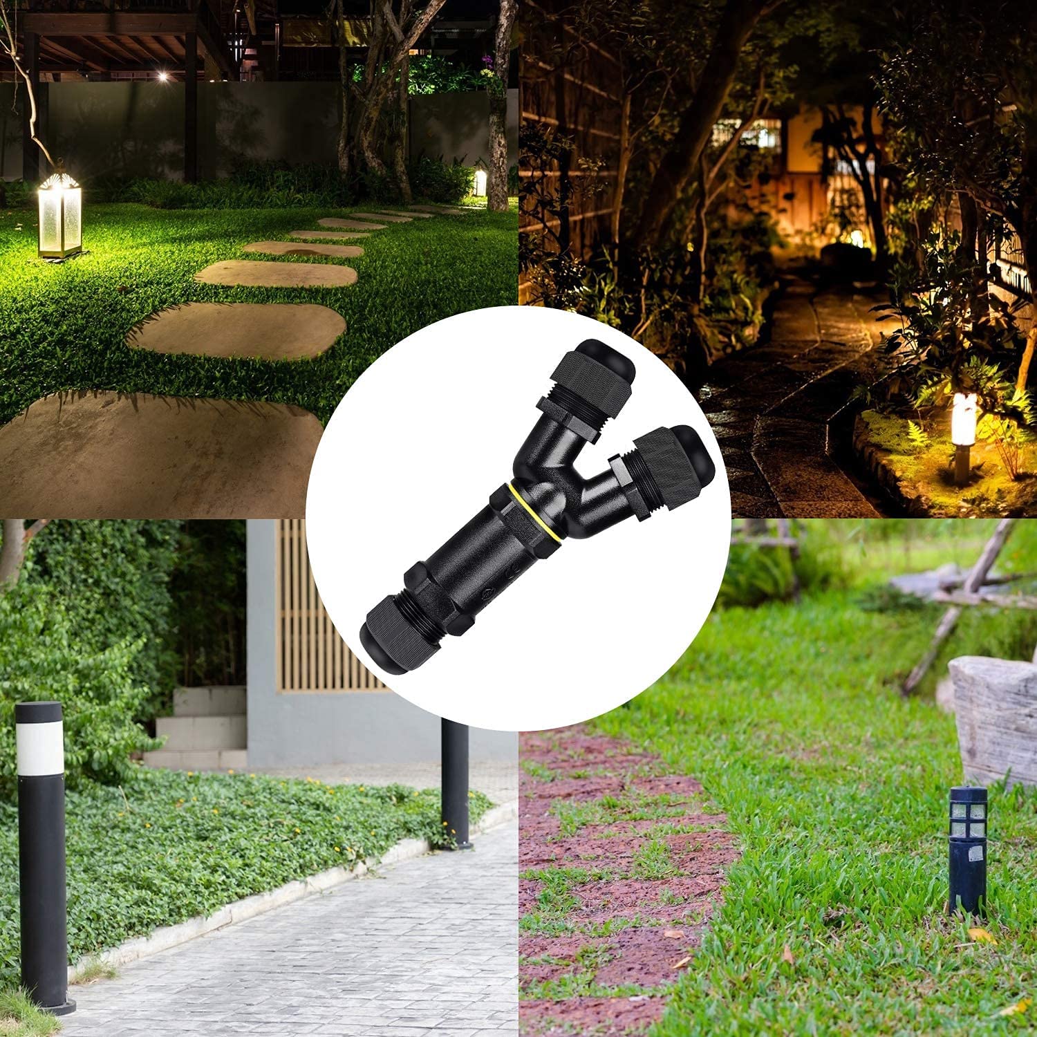 Durable 2-Way IP68 Waterproof Electrical Junction Box for Outdoor Cable Protection