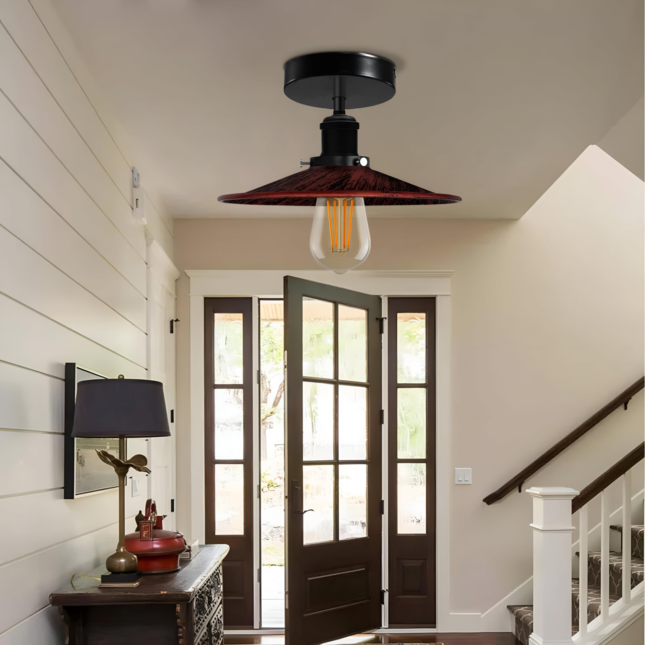 Modern Semi-Flush Mount Industrial Ceiling Light - 6267