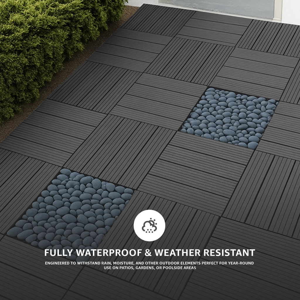 Outdoor Plastic Interlocking Patio Tiles ~6356