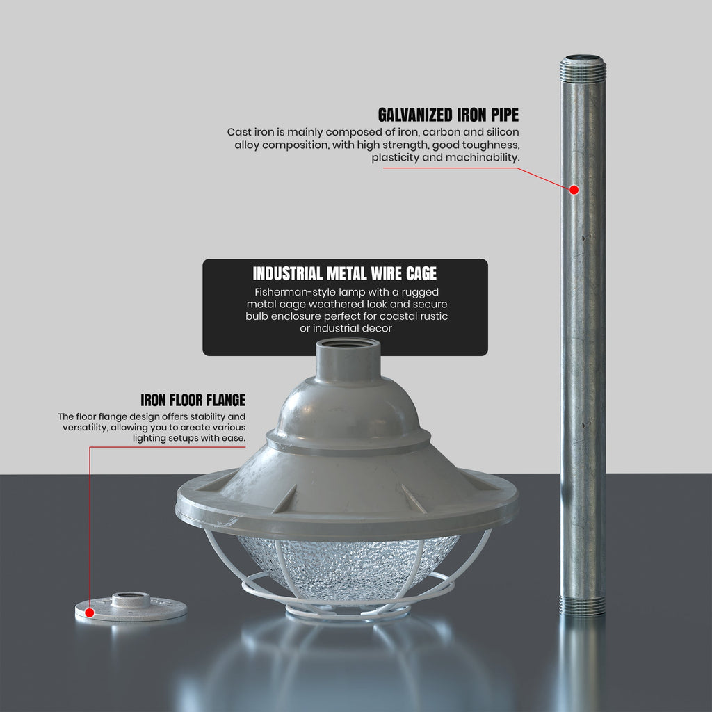 Industrial Conduit 3/4"pipe Pendant light with Metal cage hanging chandelier ~ 6111