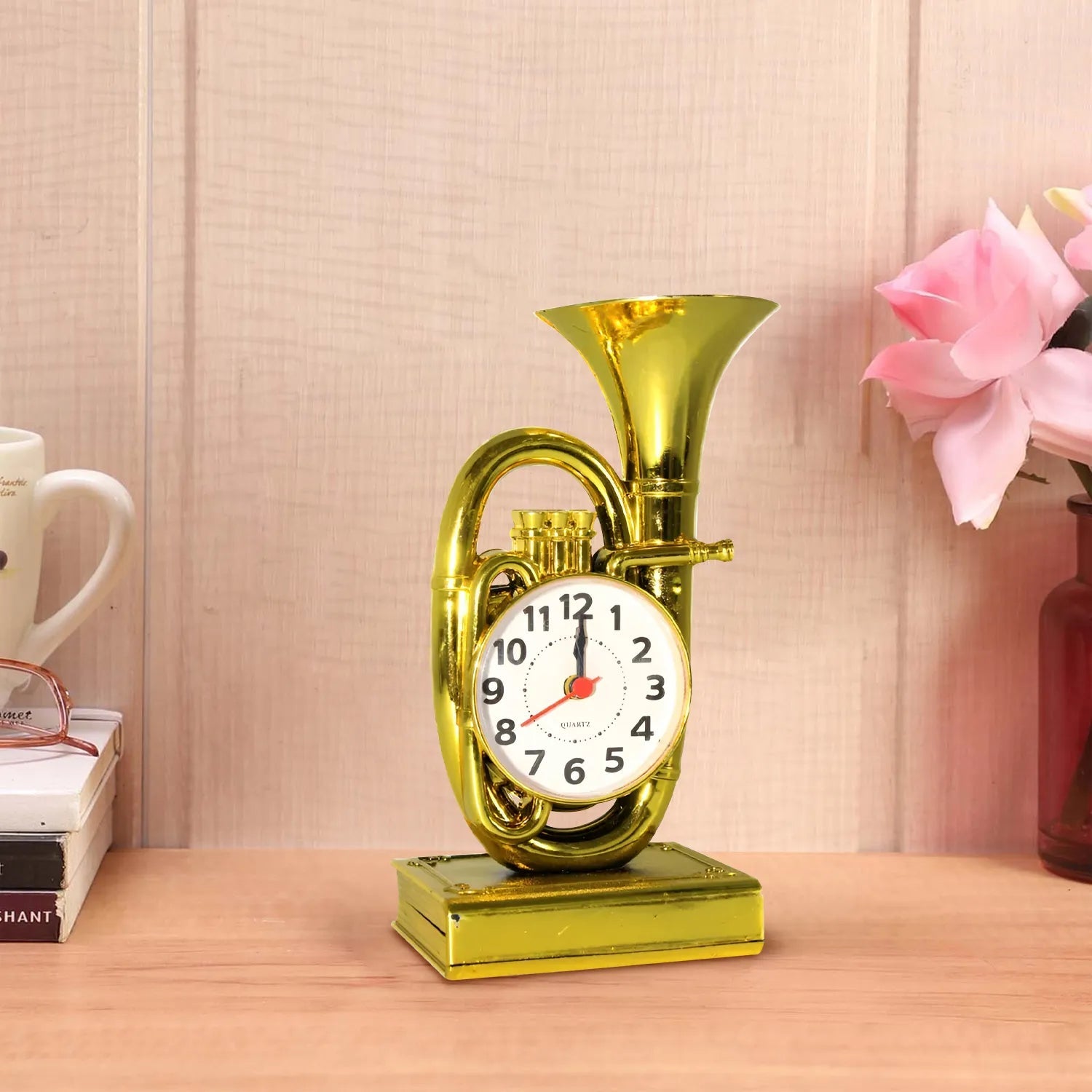 Stylish Trumpet Shape Table Alarm Clock for Bedroom, Home, and Heavy Sleepers