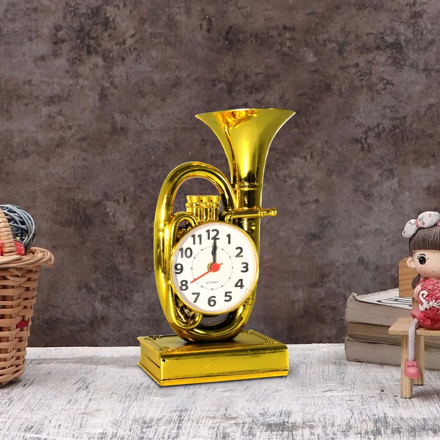 Stylish Trumpet Shape Table Alarm Clock for Bedroom, Home, and Heavy Sleepers