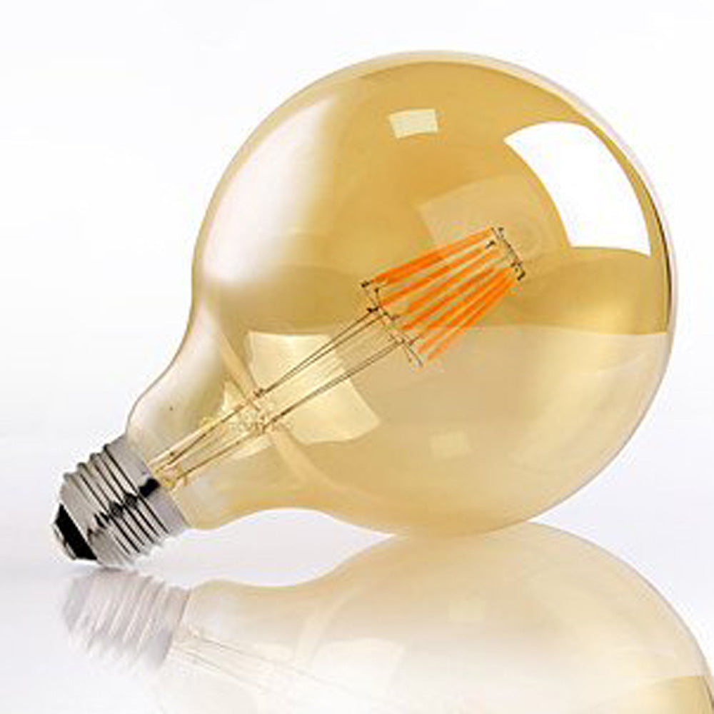 3-Pack G125 E27 8W Dimmable Vintage LED Amber Globe Bulb